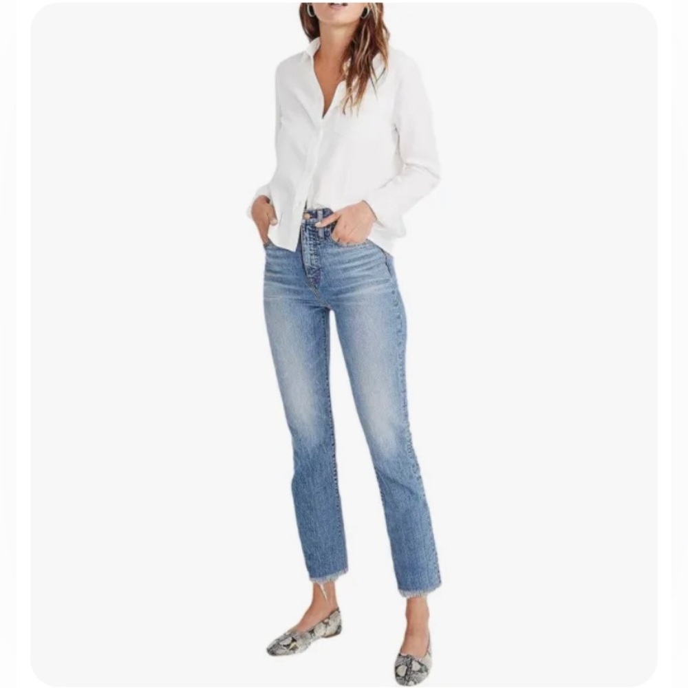 MADEWELL Women's $128 The Petite Perfect Vintage Jean Ainsworth Wash 27P AF715